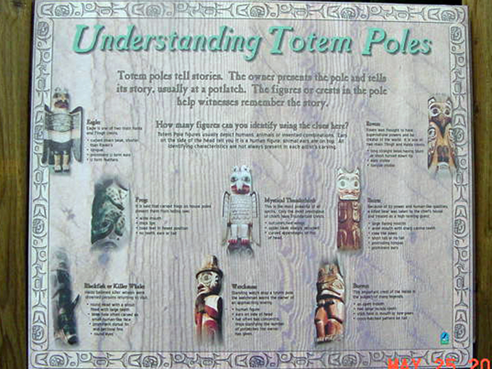 sign about Totem Poles